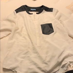 Cynthia leather and cream top